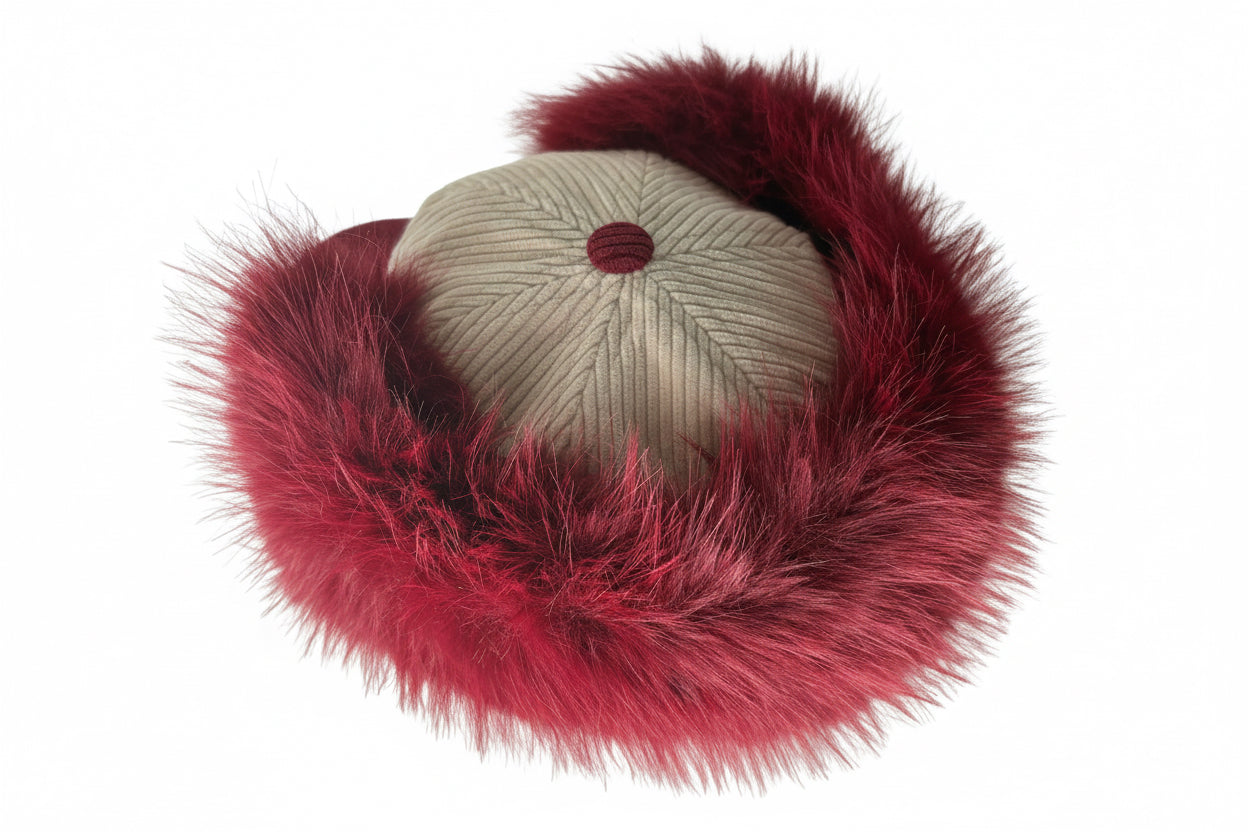 Fur Wrapped 1913 Hat | Delta Sigma Theta | Crimson & Cream
