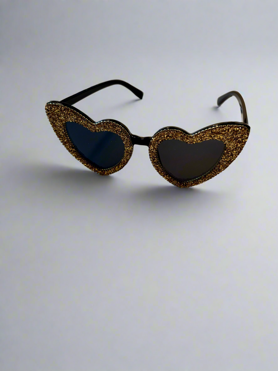 Glitter Heart Shaped Sunglasses