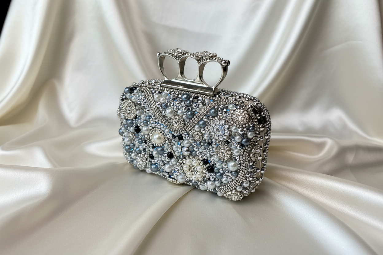 Upcycled Embellished Knuckle Evening Purse