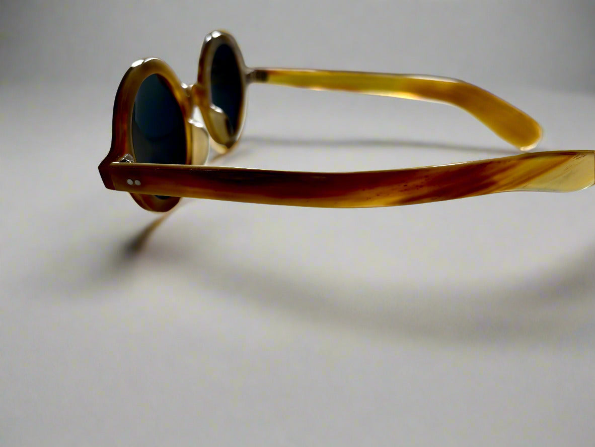 Round Frame Genuine Horn Handcrafted Sunglasses