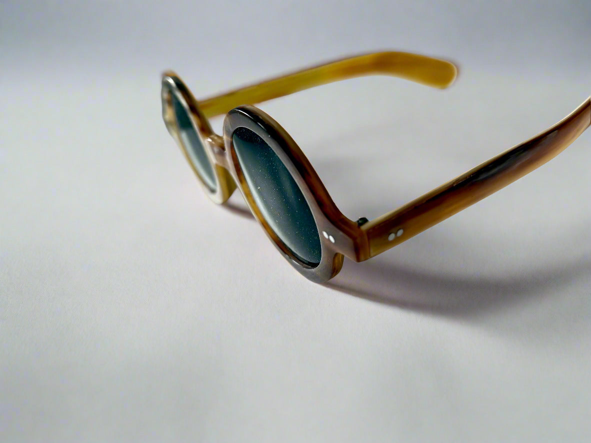 Round Frame Genuine Horn Handcrafted Sunglasses