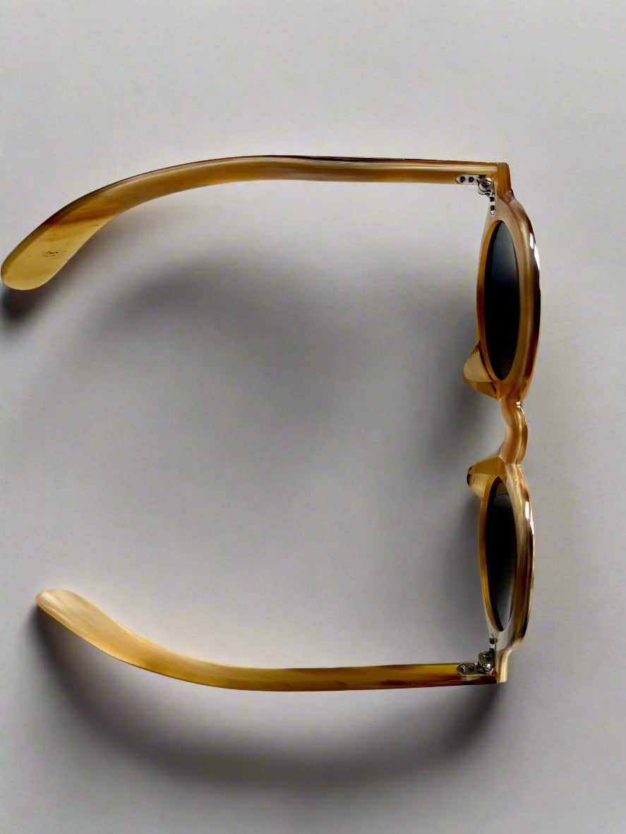 Round Frame Genuine Horn Handcrafted Sunglasses