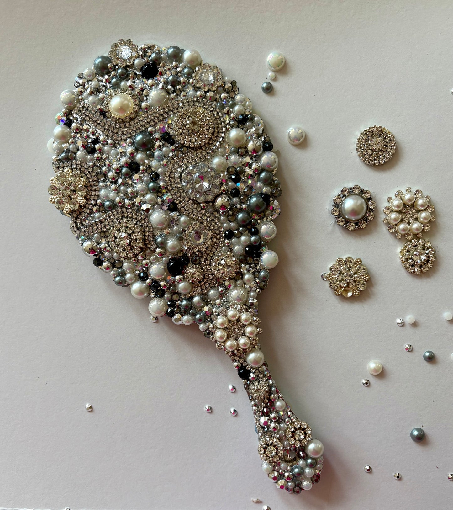 Vintage Inspired Embellished Vanity Mirror