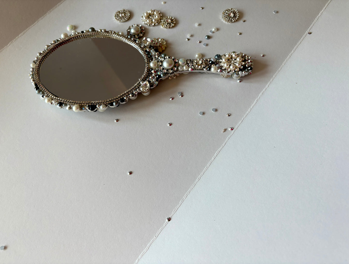 Vintage Inspired Embellished Vanity Mirror