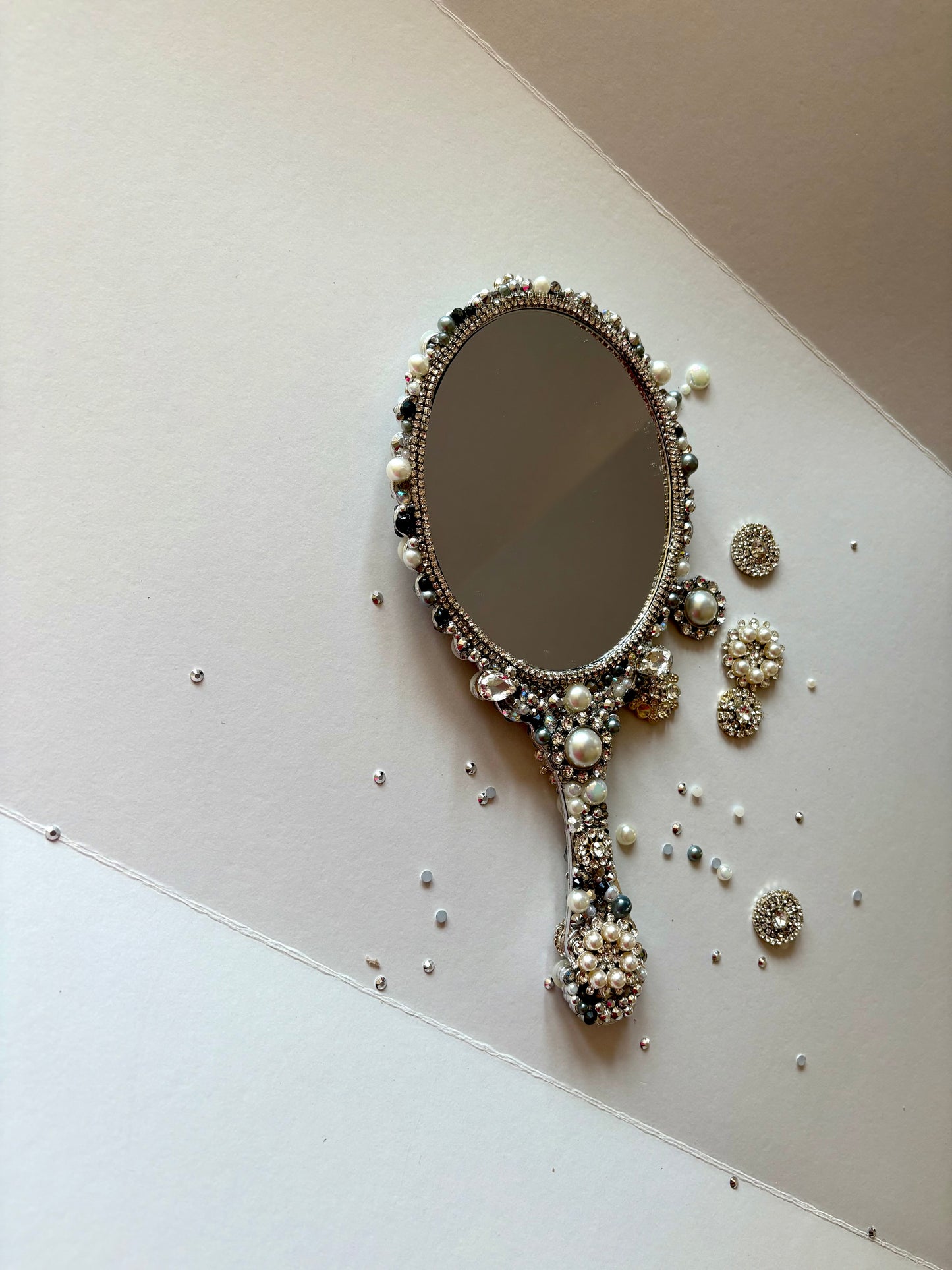 Vintage Inspired Embellished Vanity Mirror
