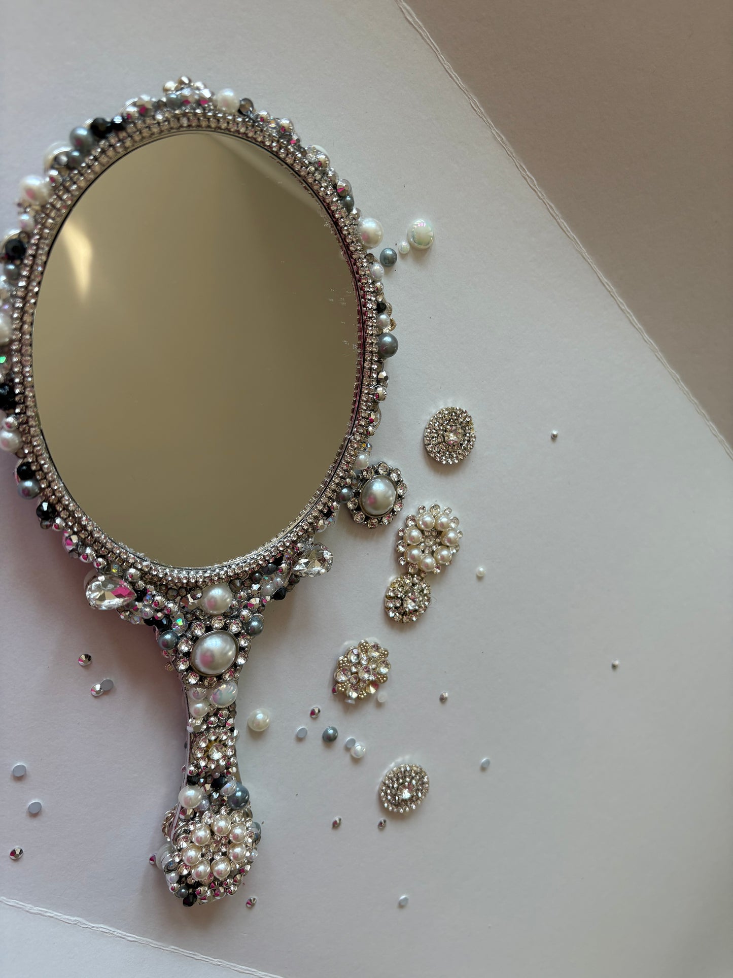 Vintage Inspired Embellished Vanity Mirror