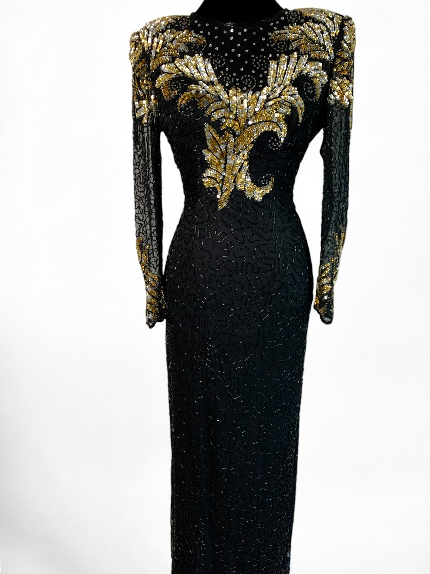 Vintage 1980s Laurence Kazar Evening Gown