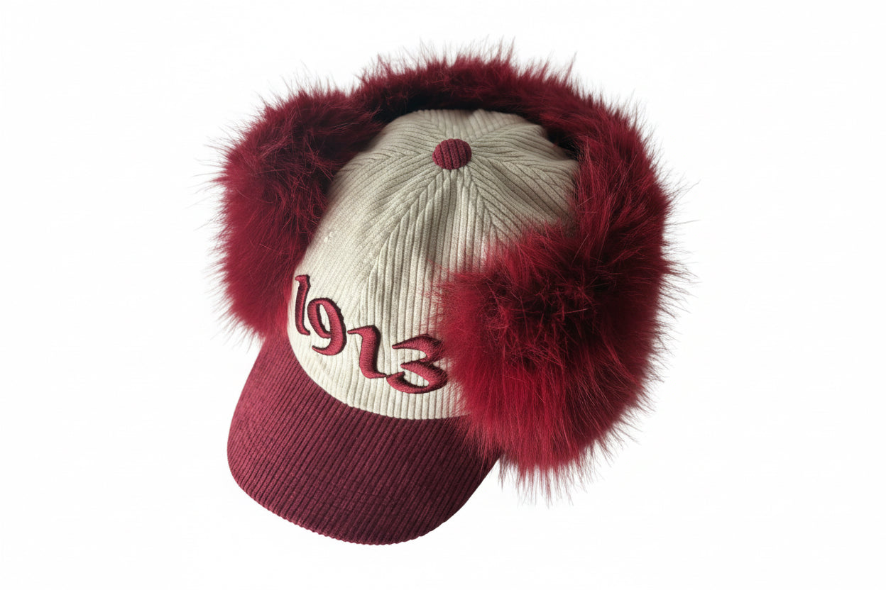Fur Wrapped 1913 Hat | Delta Sigma Theta |  Crimson & Cream