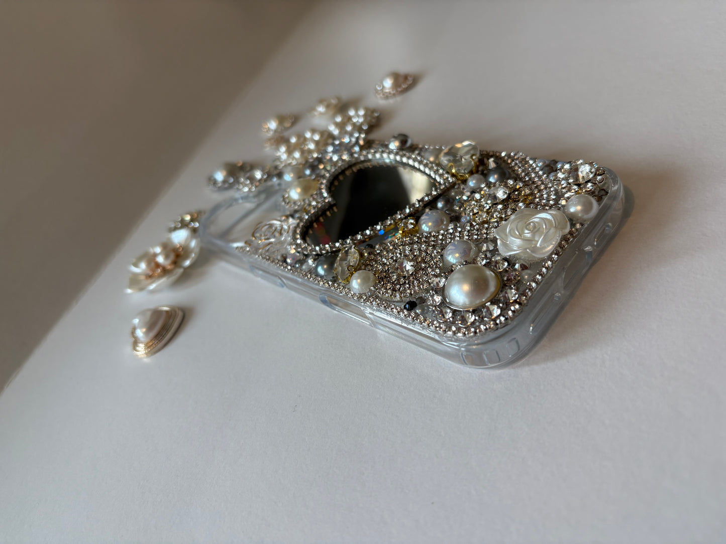 Bling Phone Case | Handmade Junk Case | Mirror | Brooches and Charms | iPhone & Samsung Cases