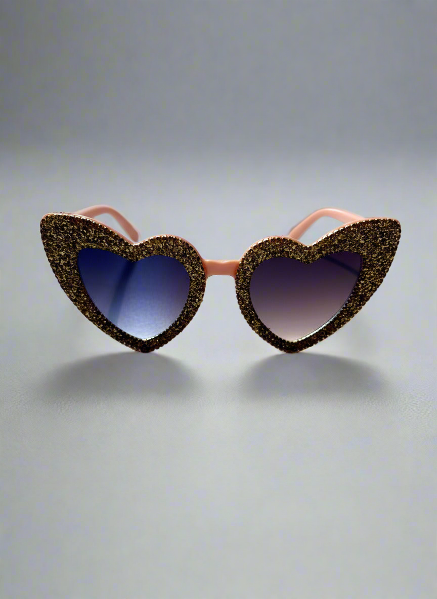Glitter Heart Shaped Sunglasses