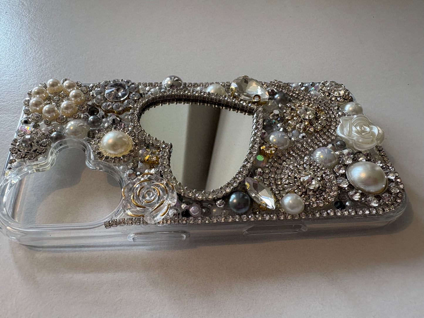 Bling Phone Case | Handmade Junk Case | Mirror | Brooches and Charms | iPhone & Samsung Cases