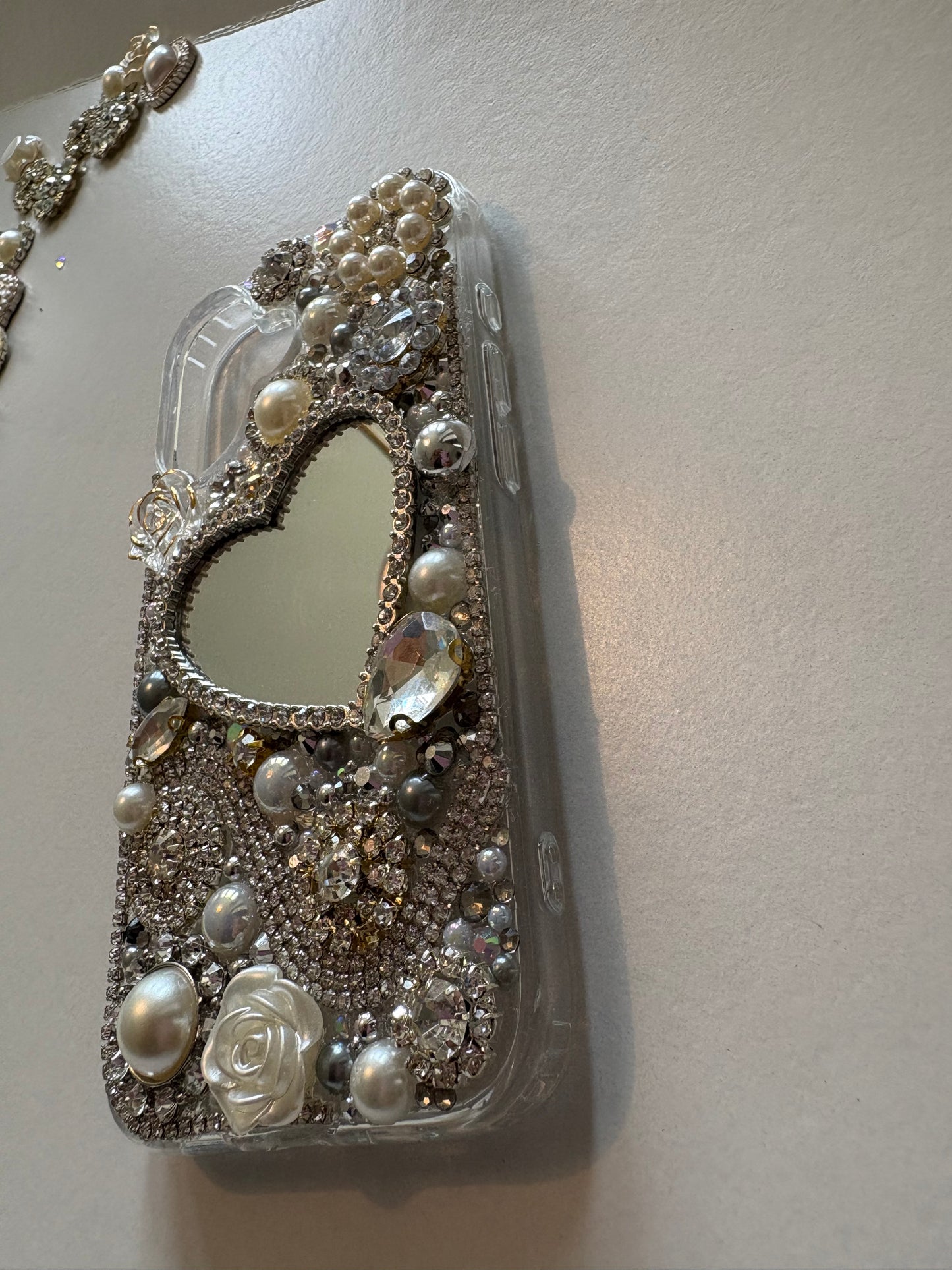 Bling Phone Case | Handmade Junk Case | Mirror | Brooches and Charms | iPhone & Samsung Cases