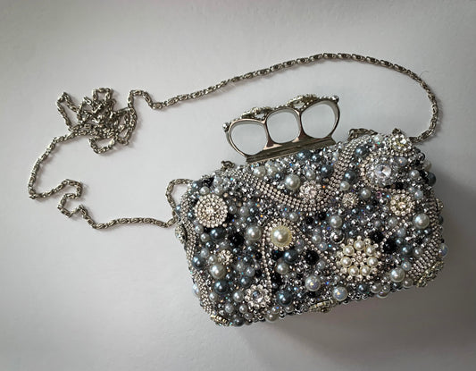 Upcycled Embellished Knuckle Evening Purse