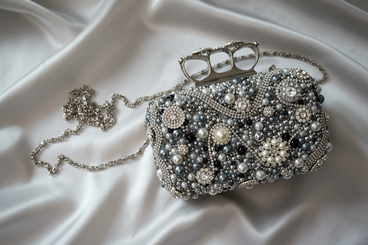 Upcycled Embellished Knuckle Evening Purse