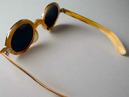 Round Frame Genuine Horn Handcrafted Sunglasses