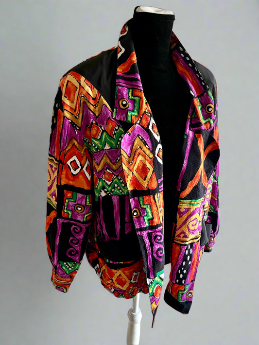 Vintage 80s/90s Lightweight Abstract Print Jacket
