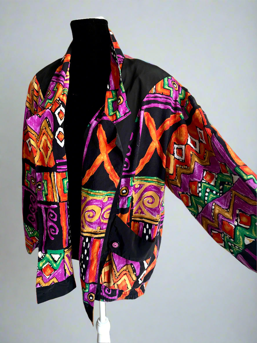 Vintage 80s/90s Lightweight Abstract Print Jacket