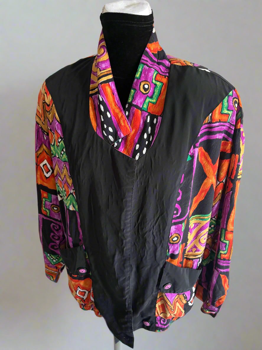 Vintage 80s/90s Lightweight Abstract Print Jacket