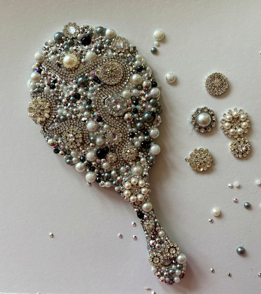 Vintage Inspired Embellished Vanity Mirror