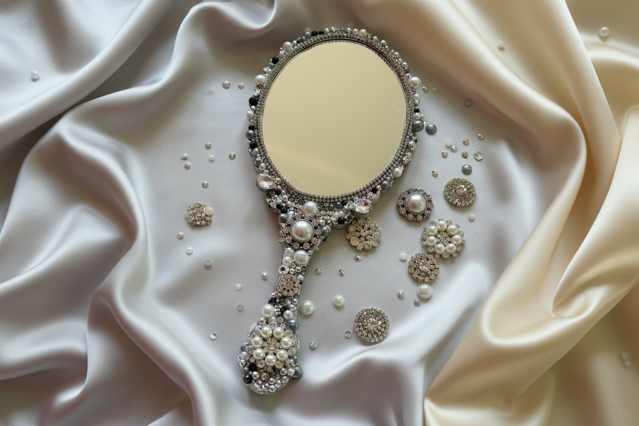 Vintage Inspired Embellished Vanity Mirror