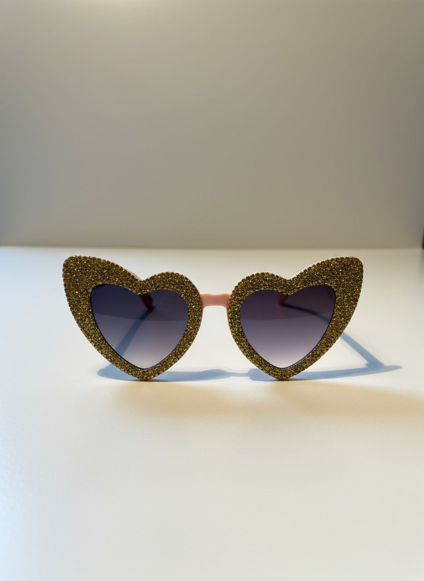 Glitter Heart Shaped Sunglasses