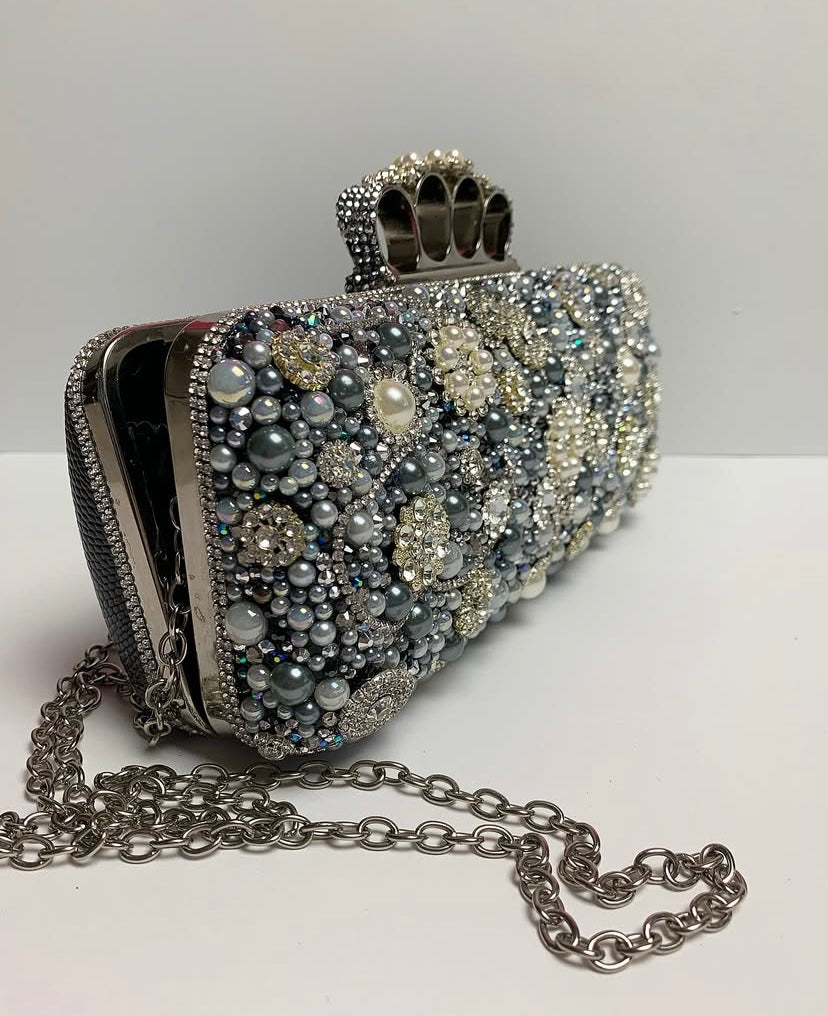 Embellished Knuckle Clutch Purse