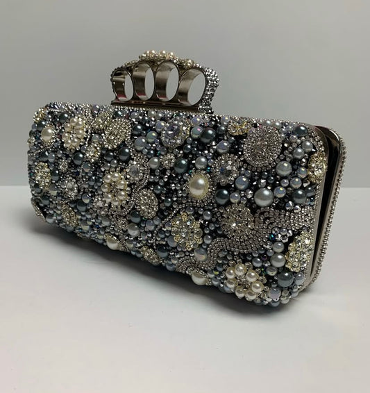 Embellished Knuckle Clutch Purse