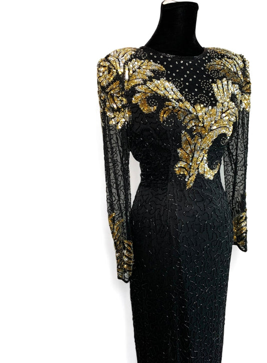 Vintage 1980s Laurence Kazar Evening Gown