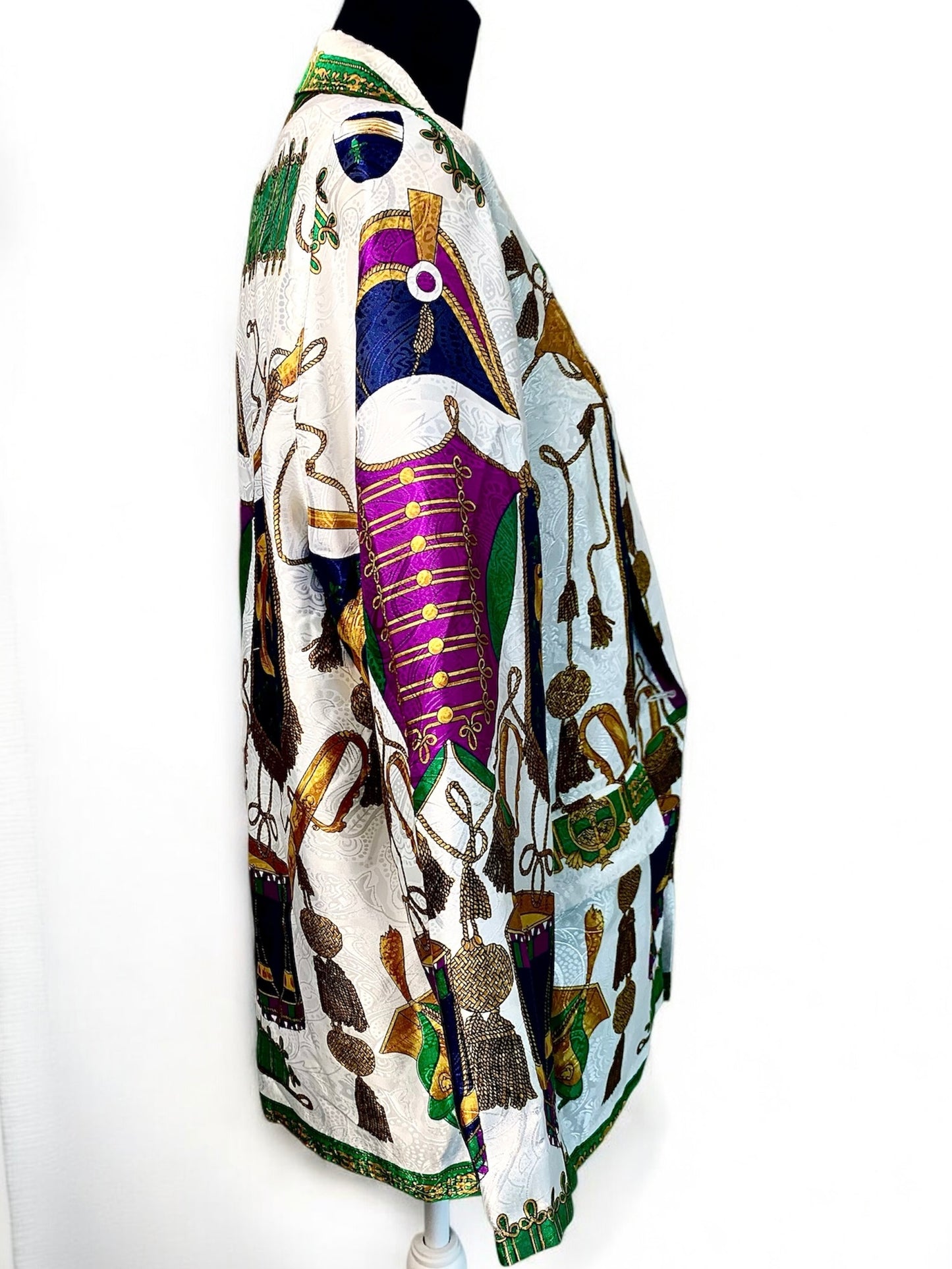 Vintage 1980s Silk Baroque Print Blazer by Nicole J Farah