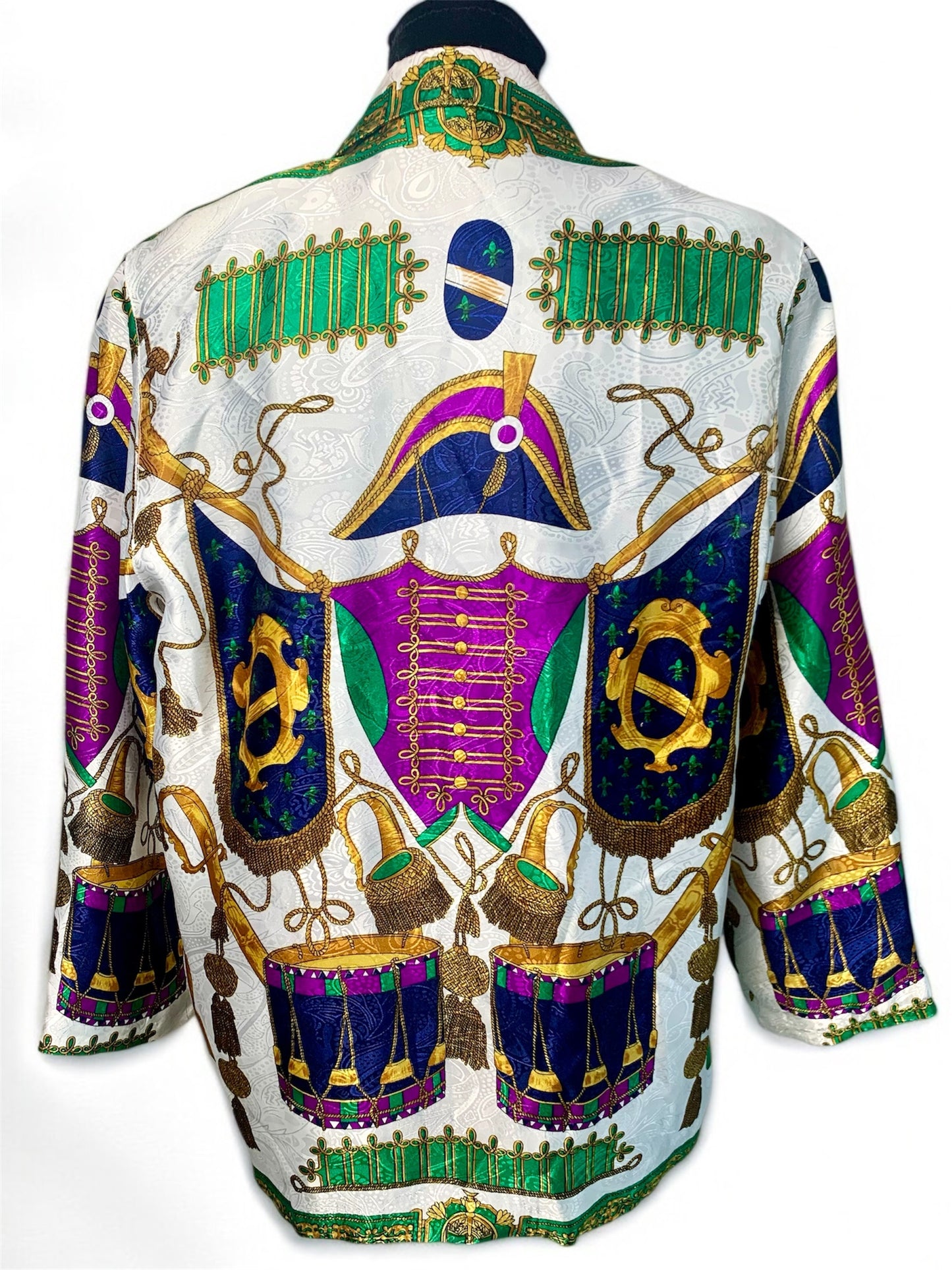 Vintage 1980s Silk Baroque Print Blazer by Nicole J Farah