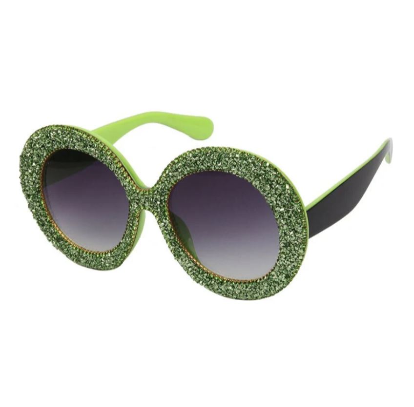 Oversized Glitter Trimmed Sunglasses