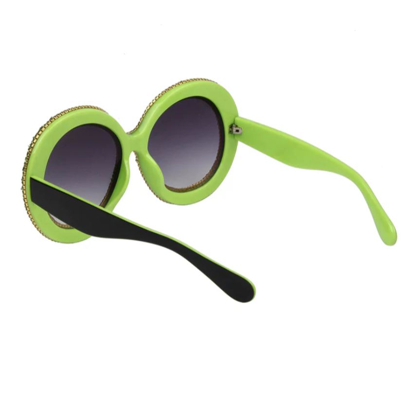 Oversized Glitter Trimmed Sunglasses