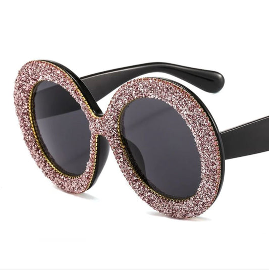 Oversized Glitter Trimmed Sunglasses